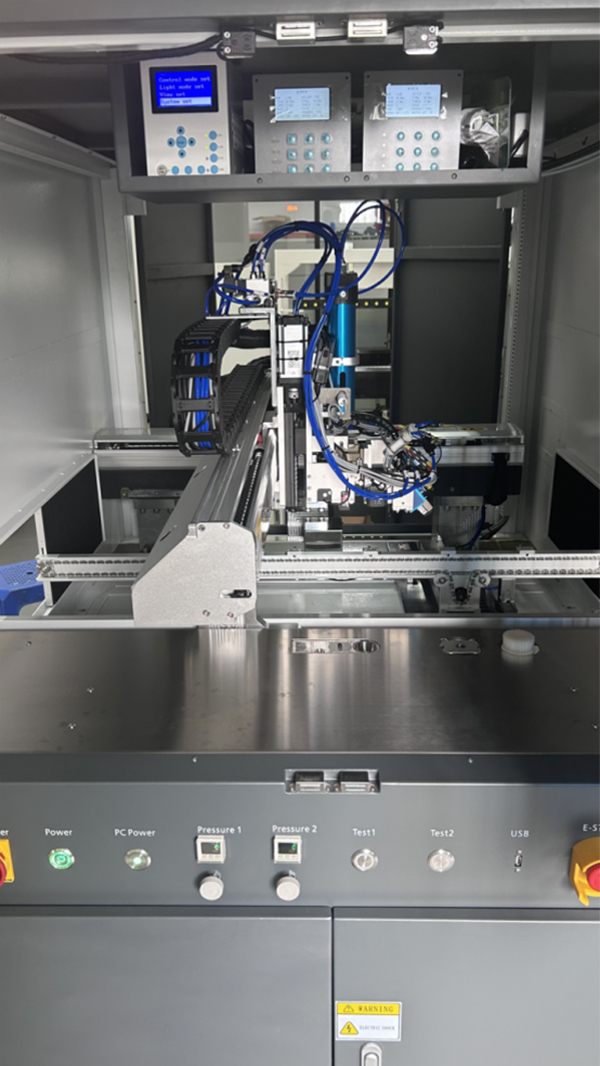 V. Software Shortcomings: Exception Handling and Logic Optimization Problem Description 1: The machine does not alarm when Valve 2 fails to reach the weighing position. This is a typical safety hazard and software flaw. The equipment should have comprehensive soft limits and motion status detection functions. Solution: Modify the control software (PLC or upper-level application) to add logic for judging whether Valve 2 has successfully moved to the weighing position. When the servo drive feedback is abnormal or a timeout occurs without reaching the position, the system should immediately trigger audible and visual alarms and display a clear error message on the Human-Machine Interface (HMI), preventing inaccurate weighing or dispensing in an abnormal state. Problem Description 2: After dispensing on a product, the AB axes move to their set positions, causing interference when clicking